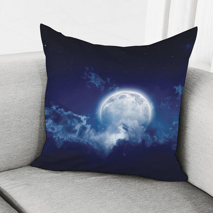 Night Sky Full Moon Print Pillow Cover