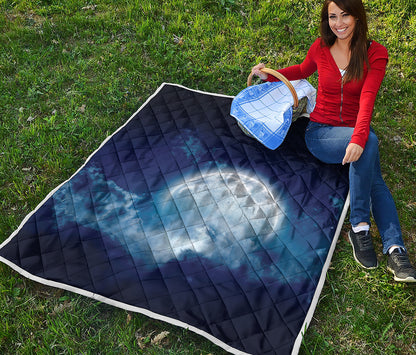 Night Sky Full Moon Print Quilt