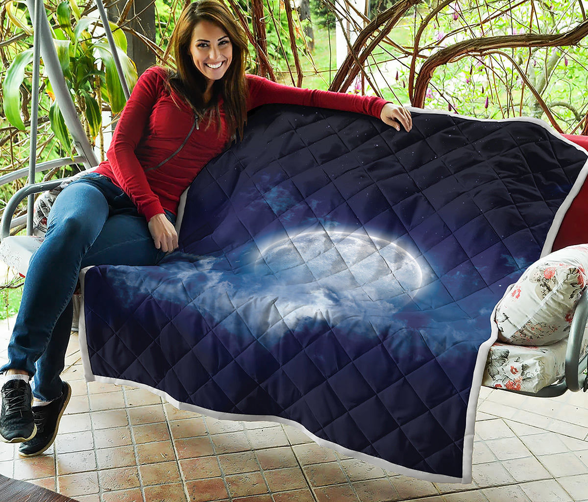Night Sky Full Moon Print Quilt