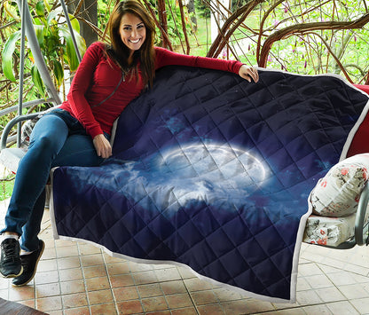 Night Sky Full Moon Print Quilt