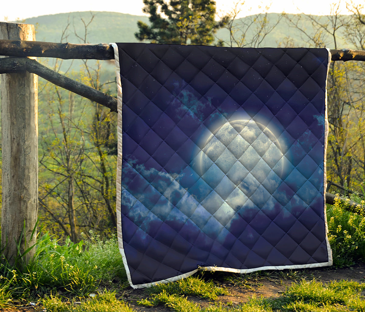 Night Sky Full Moon Print Quilt