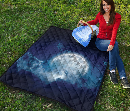 Night Sky Full Moon Print Quilt