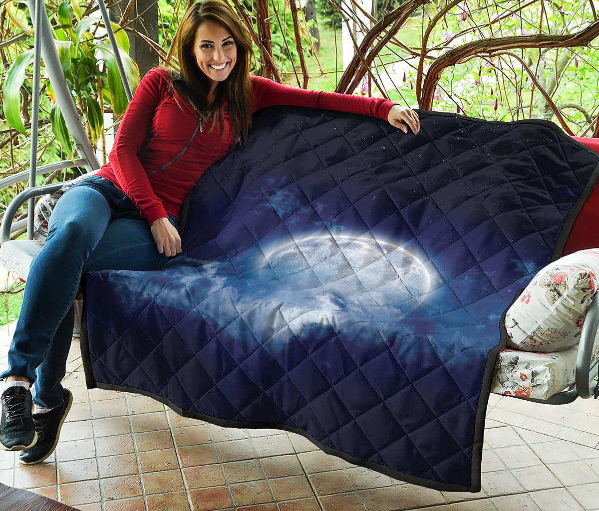 Night Sky Full Moon Print Quilt