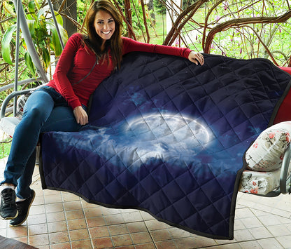 Night Sky Full Moon Print Quilt