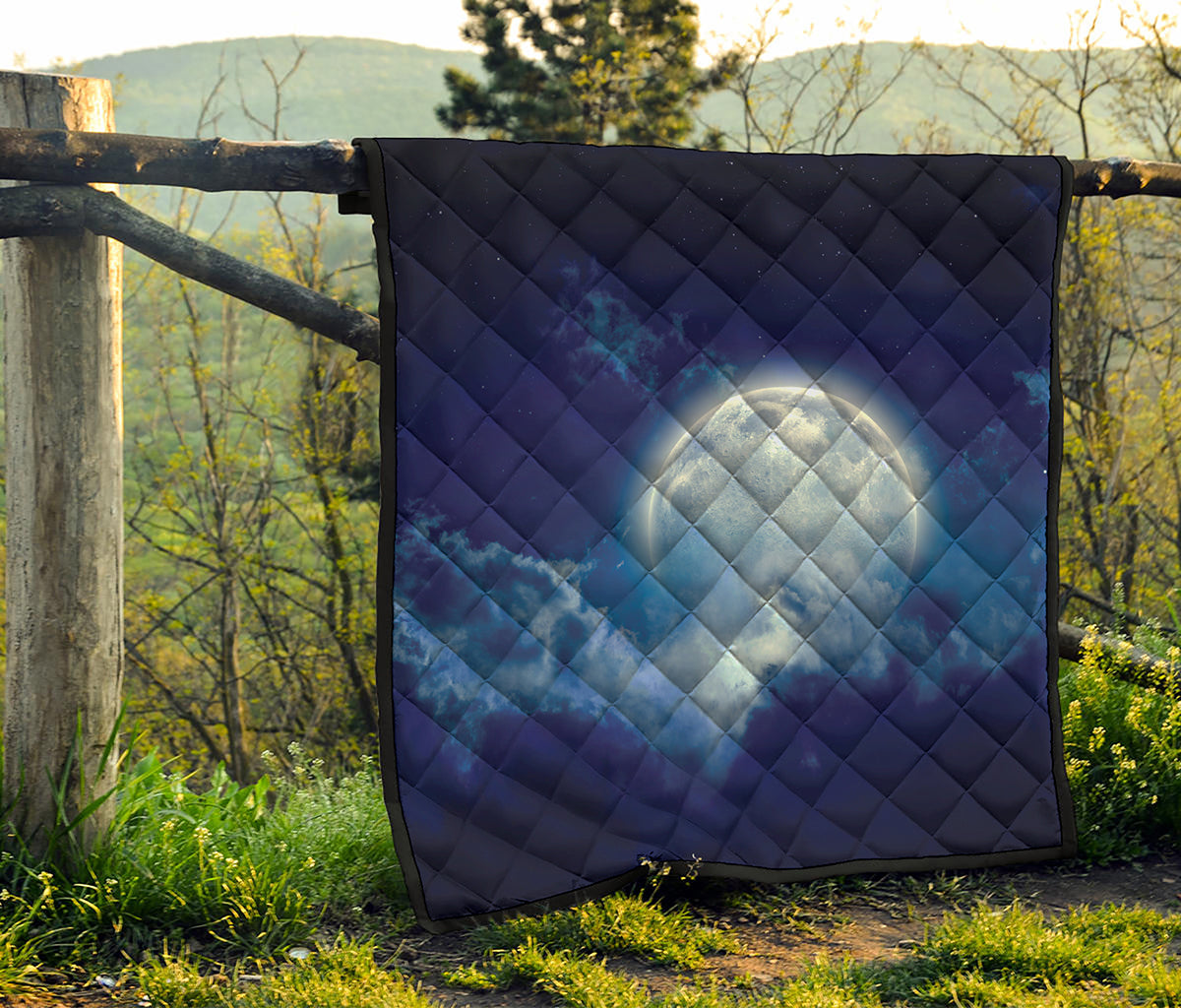 Night Sky Full Moon Print Quilt