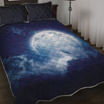 Night Sky Full Moon Print Quilt Bed Set