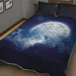 Night Sky Full Moon Print Quilt Bed Set