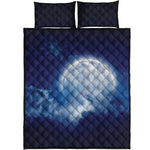Night Sky Full Moon Print Quilt Bed Set