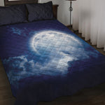 Night Sky Full Moon Print Quilt Bed Set