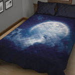 Night Sky Full Moon Print Quilt Bed Set