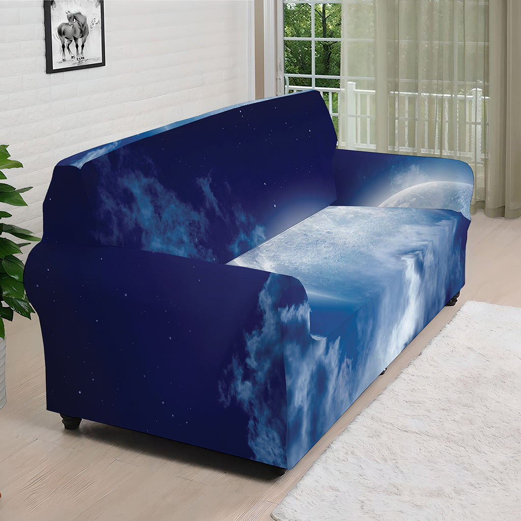 Night Sky Full Moon Print Sofa Cover