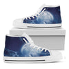 Night Sky Full Moon Print White High Top Shoes