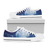 Night Sky Full Moon Print White Low Top Shoes