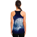 Night Sky Full Moon Print Women's Racerback Tank Top
