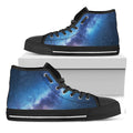Night Sky Milky Way Print Black High Top Sneakers