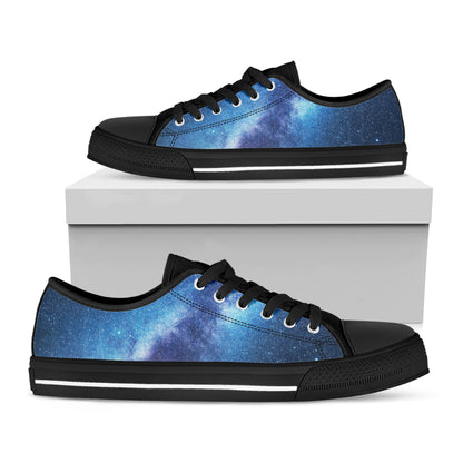 Night Sky Milky Way Print Black Low Top Shoes