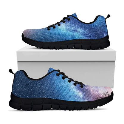Night Sky Milky Way Print Black Sneakers