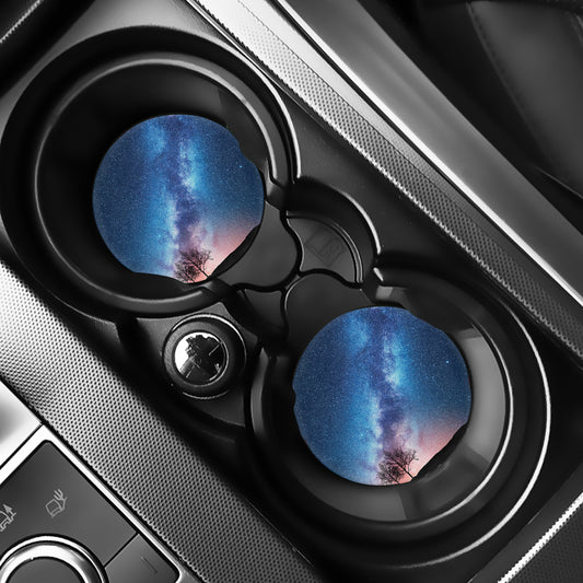 Night Sky Milky Way Print Car Coasters