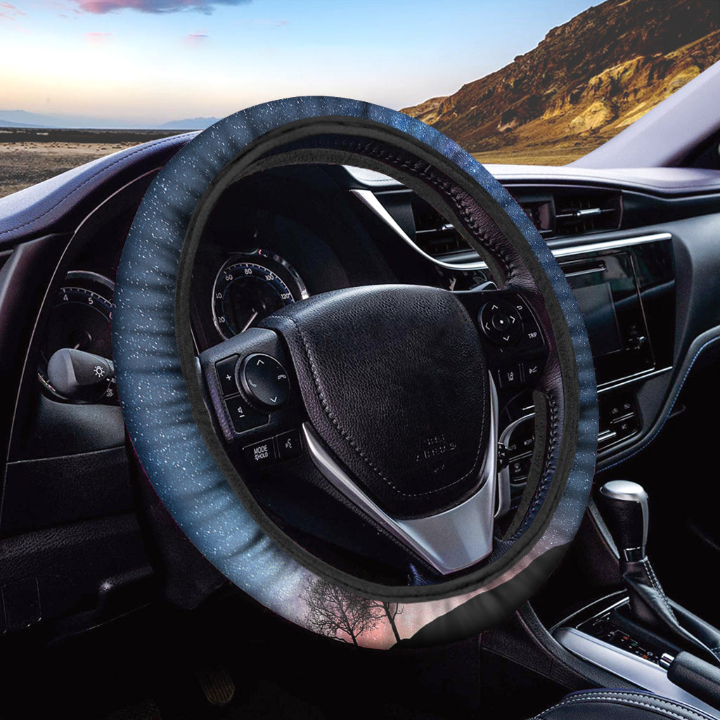 Night Sky Milky Way Print Car Steering Wheel Cover