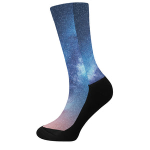 Night Sky Milky Way Print Crew Socks