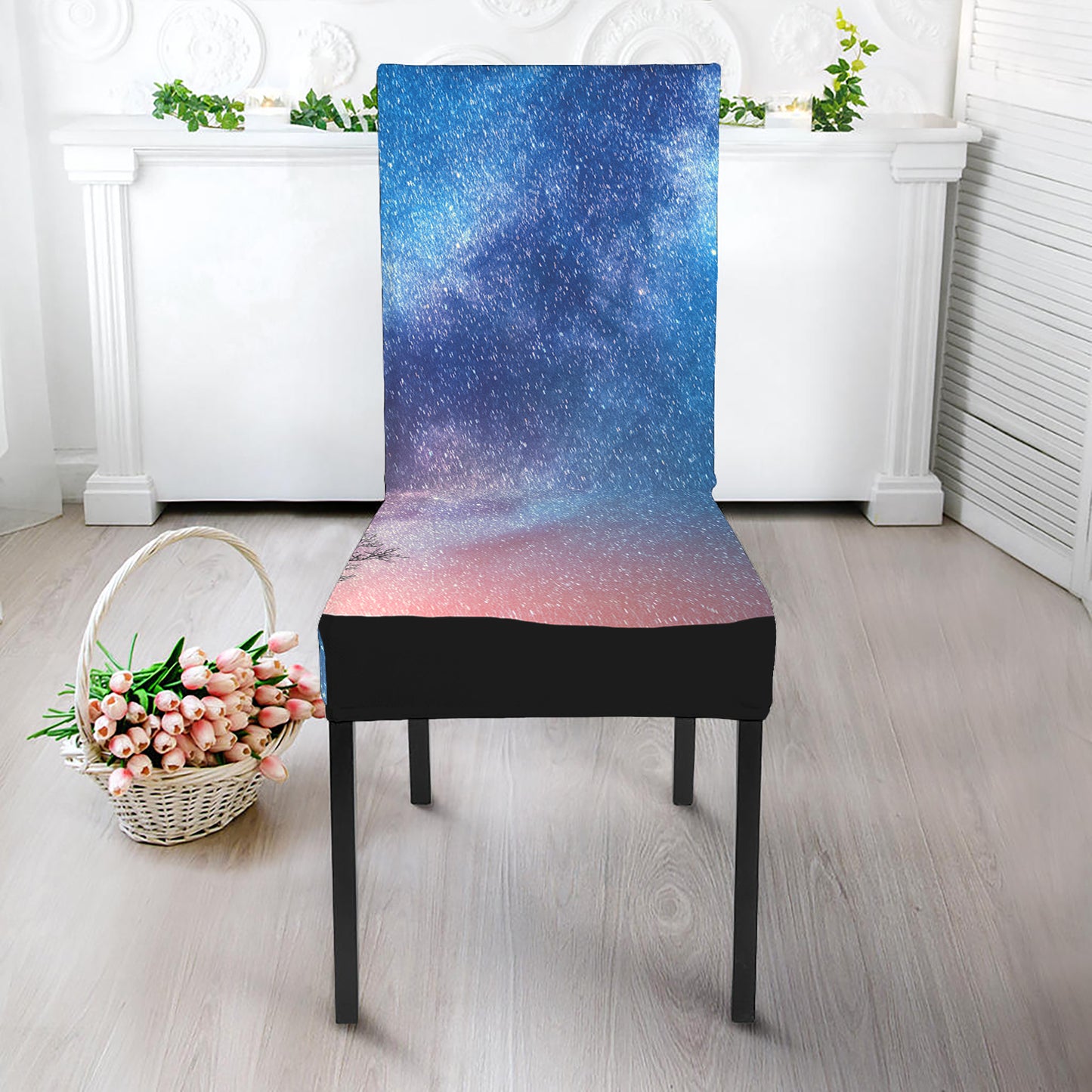 Night Sky Milky Way Print Dining Chair Slipcover