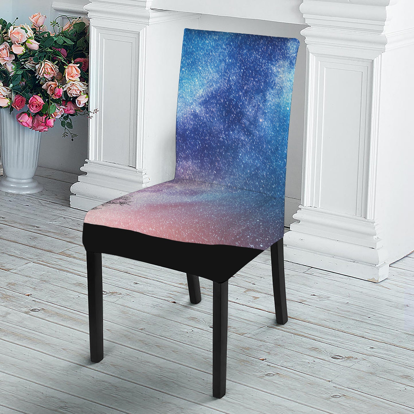Night Sky Milky Way Print Dining Chair Slipcover