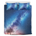 Night Sky Milky Way Print Duvet Cover Bedding Set