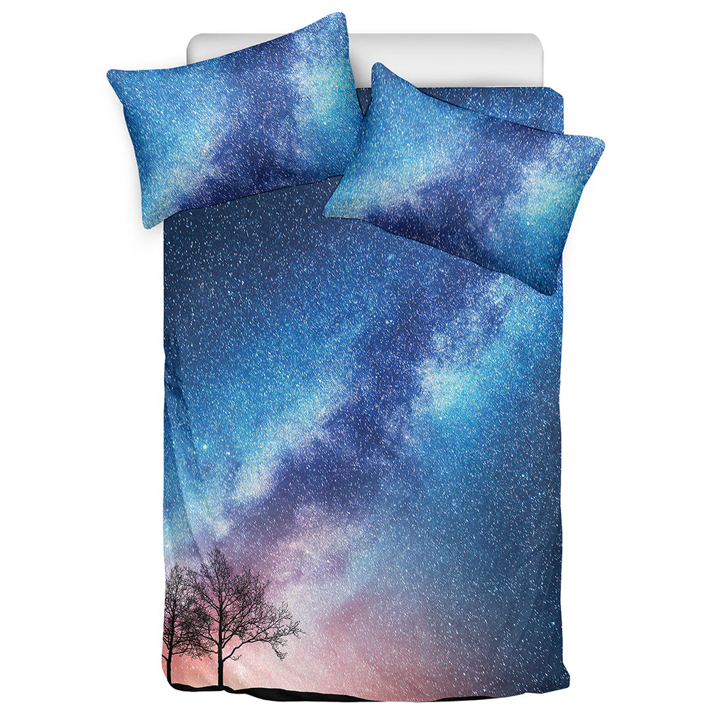 Night Sky Milky Way Print Duvet Cover Bedding Set