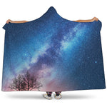 Night Sky Milky Way Print Hooded Blanket