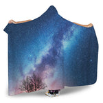 Night Sky Milky Way Print Hooded Blanket