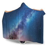 Night Sky Milky Way Print Hooded Blanket