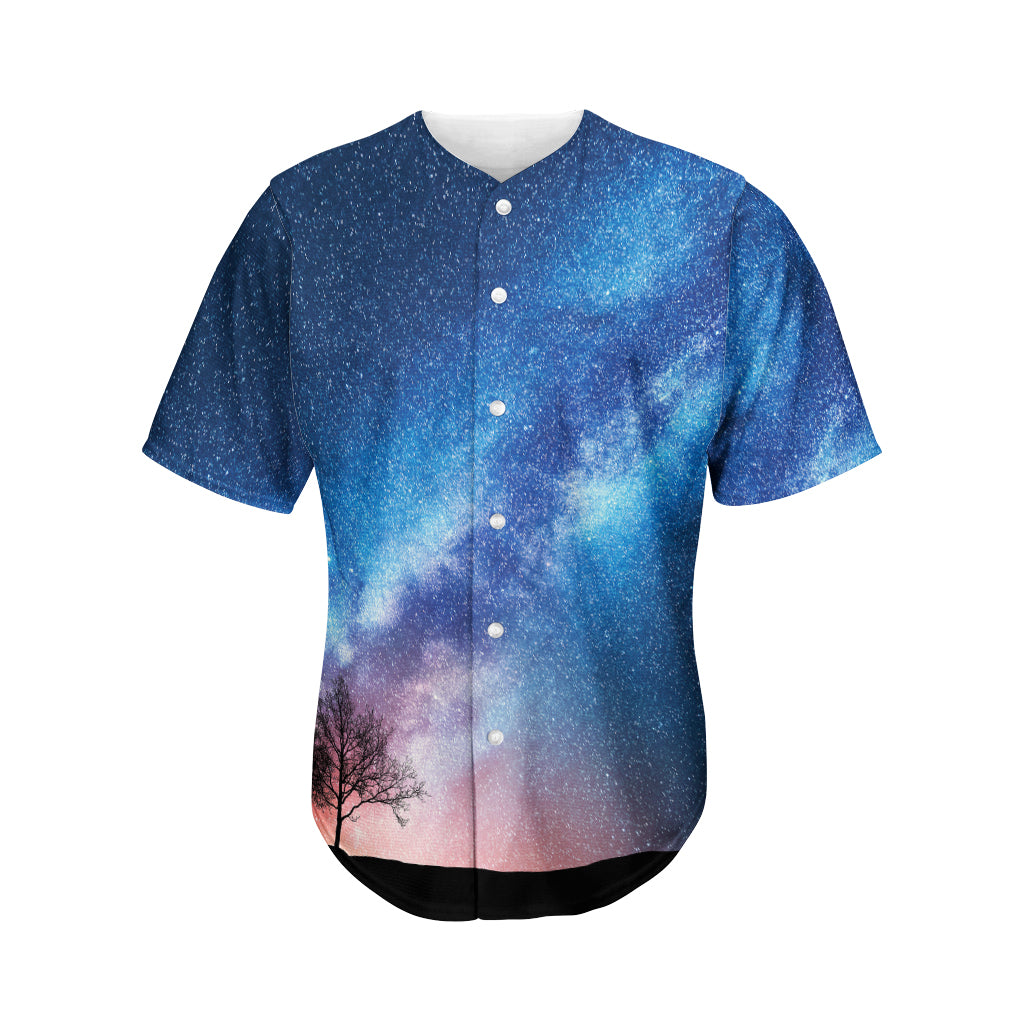 Night Sky Milky Way Print Men's Baseball Jersey