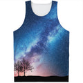 Night Sky Milky Way Print Men's Tank Top