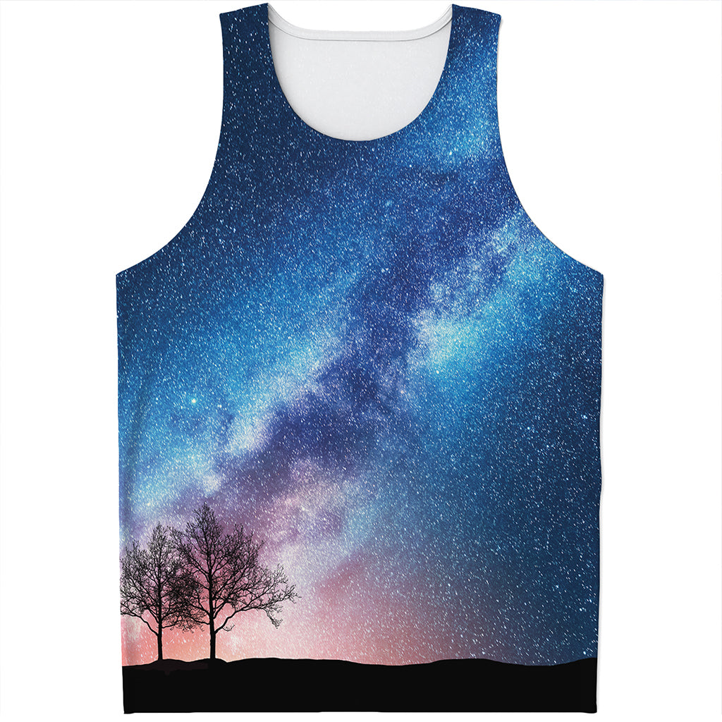 Night Sky Milky Way Print Men's Tank Top