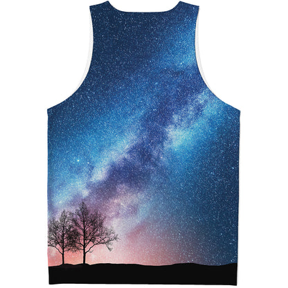 Night Sky Milky Way Print Men's Tank Top