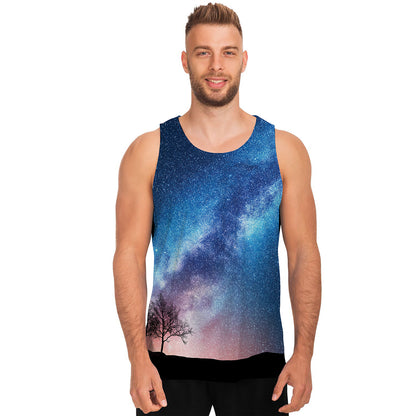 Night Sky Milky Way Print Men's Tank Top