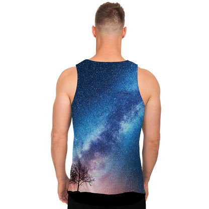 Night Sky Milky Way Print Men's Tank Top