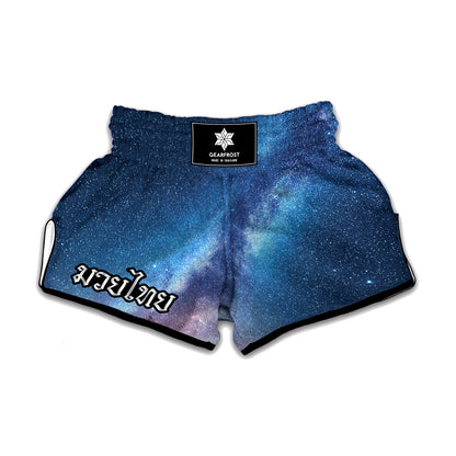 Night Sky Milky Way Print Muay Thai Boxing Shorts