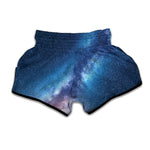 Night Sky Milky Way Print Muay Thai Boxing Shorts