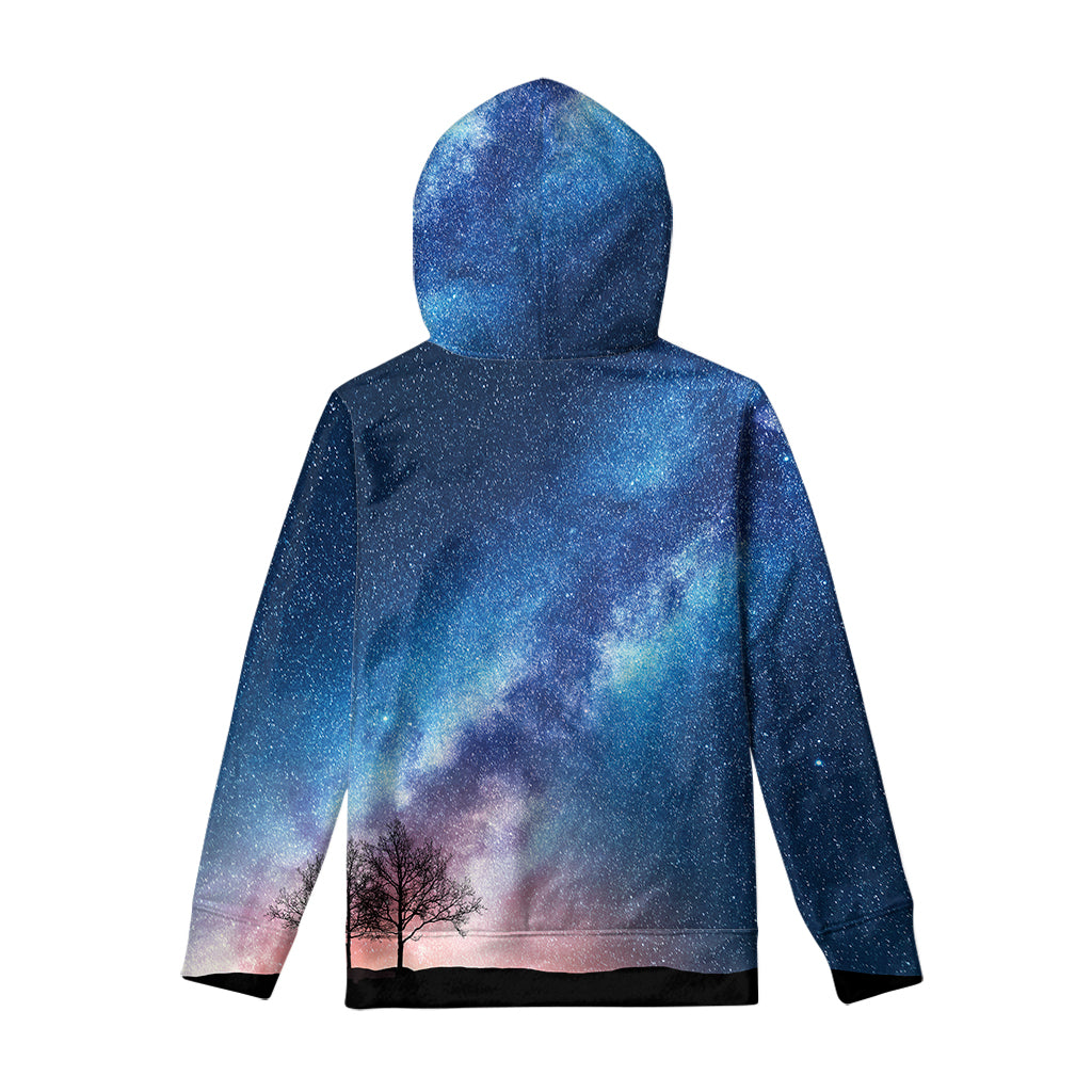 Night Sky Milky Way Print Pullover Hoodie