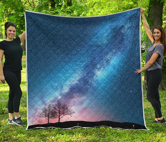 Night Sky Milky Way Print Quilt