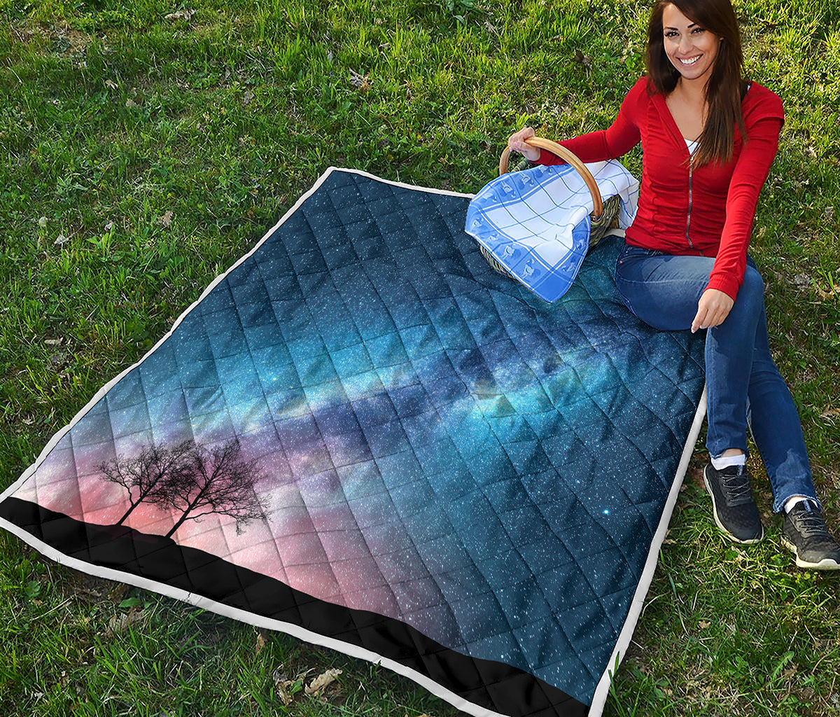 Night Sky Milky Way Print Quilt