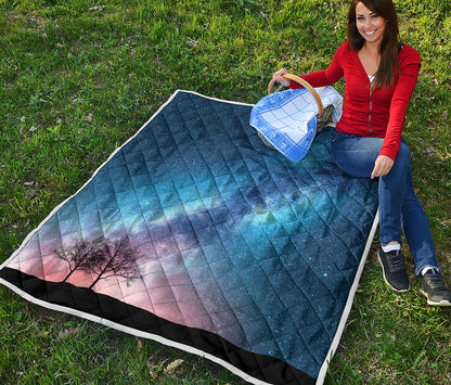 Night Sky Milky Way Print Quilt