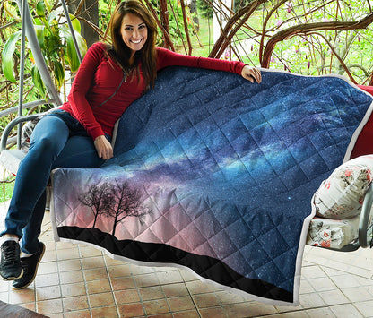 Night Sky Milky Way Print Quilt