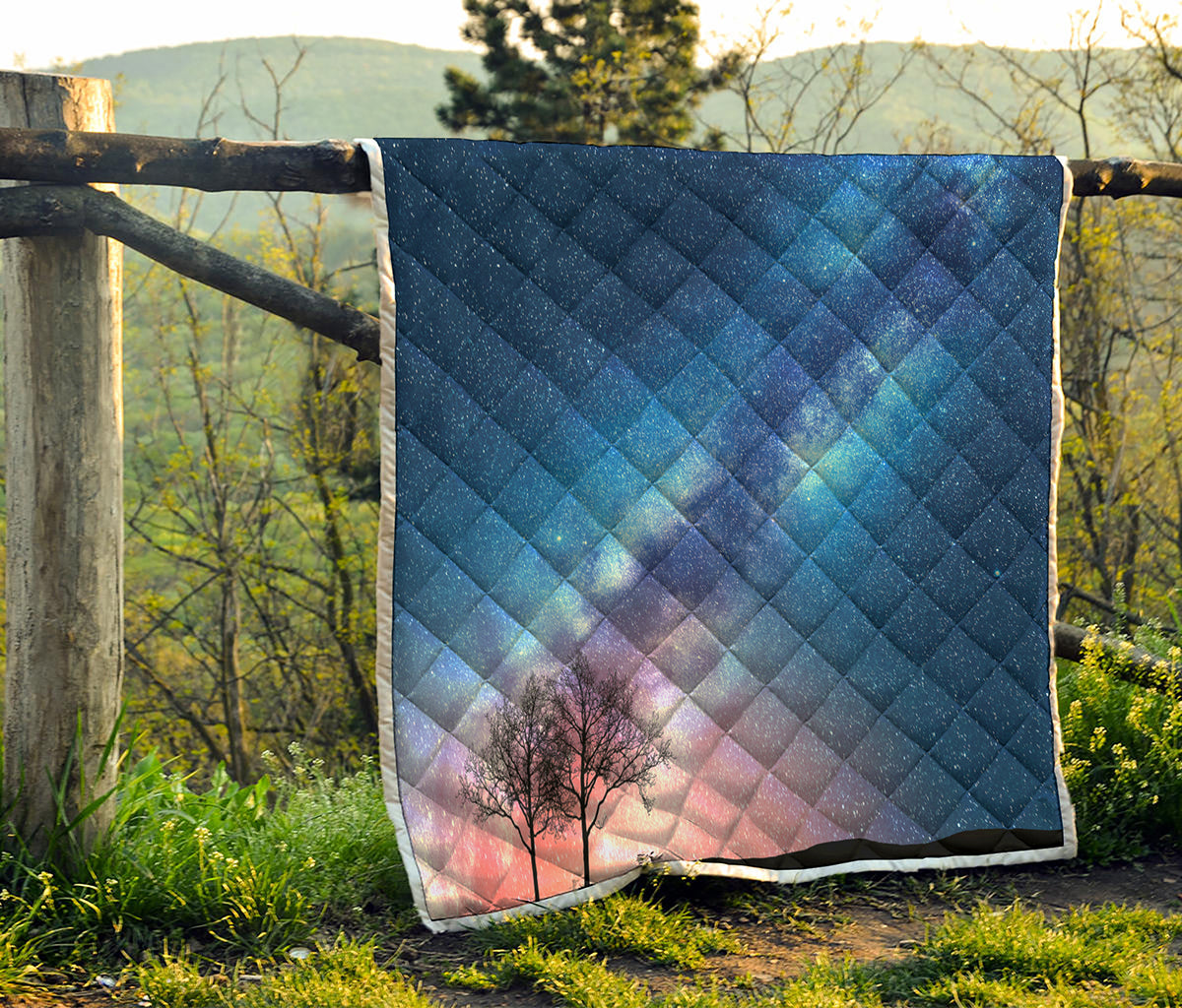 Night Sky Milky Way Print Quilt