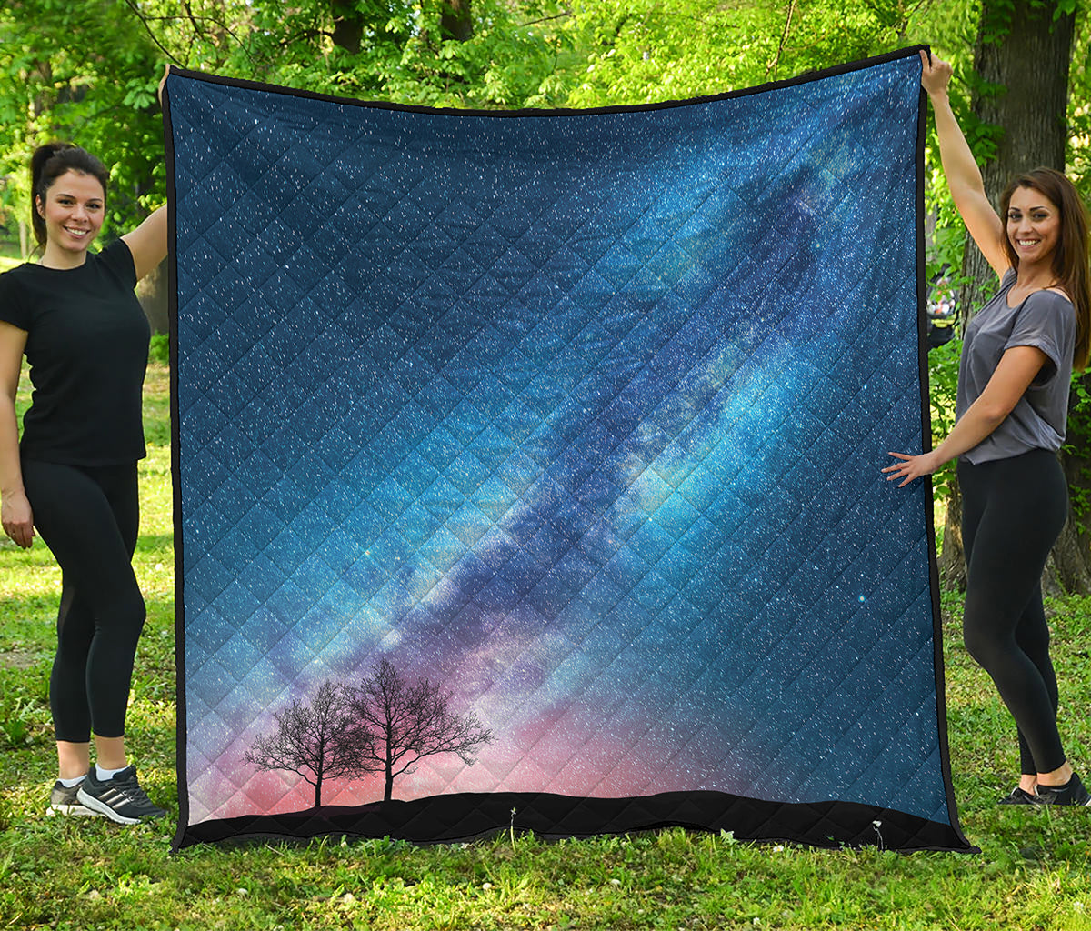 Night Sky Milky Way Print Quilt