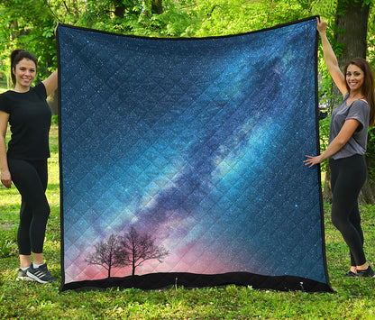 Night Sky Milky Way Print Quilt