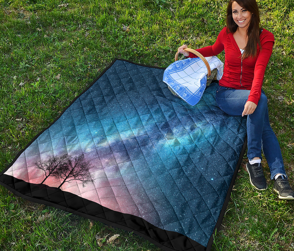 Night Sky Milky Way Print Quilt