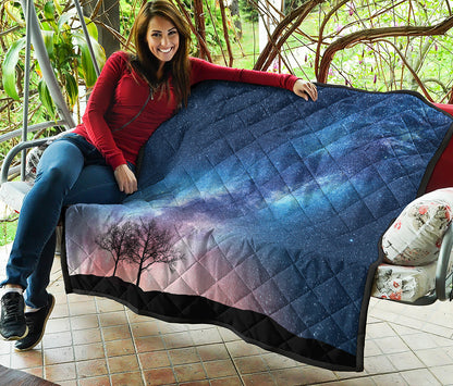 Night Sky Milky Way Print Quilt