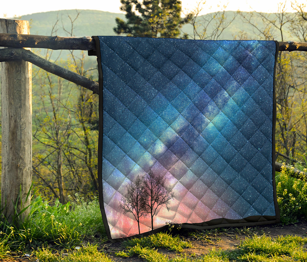 Night Sky Milky Way Print Quilt